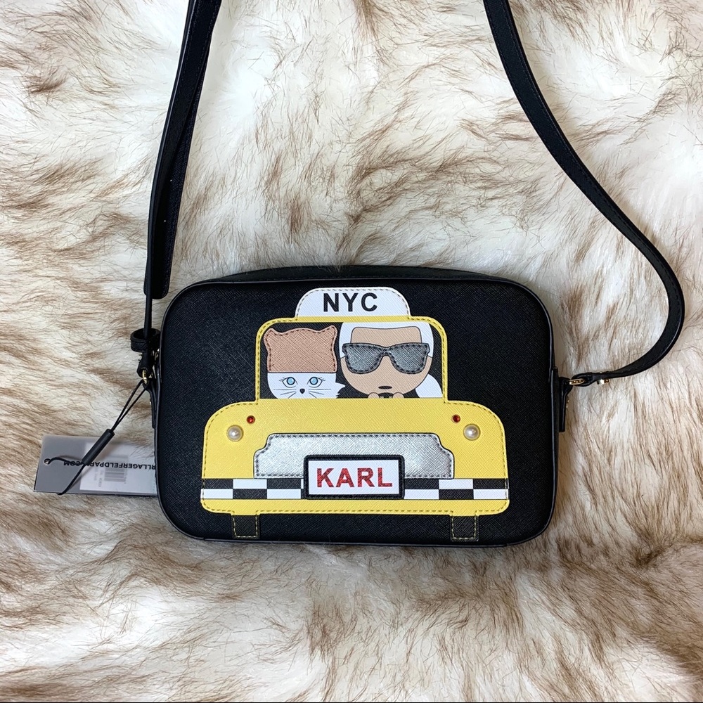Karl Lagerfeld yellow taxi crossbody bag